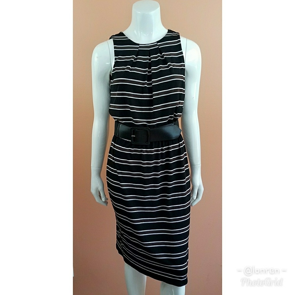 WHBM Belted Striped Dress